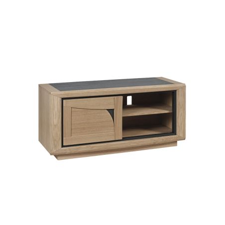Meuble TV FARO 120 cm - Chêne et céramique grise - Girardeau