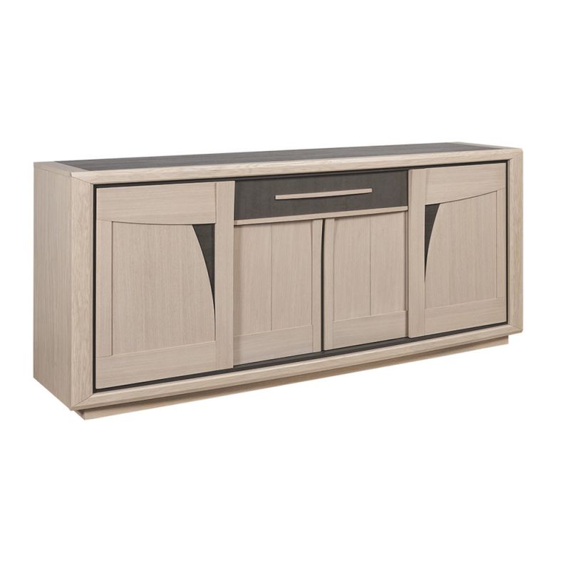 Buffet FARO 230 cm - Chêne et céramique grise - Girardeau