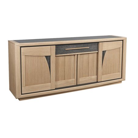 Buffet FARO 230 cm - Chêne et céramique grise - Girardeau