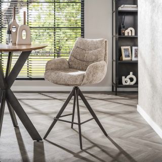 Chaise de bar pivotante BOREAS avec accoudoirs et ressort ensachés - en 2 coloris