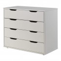 Commode Piny blanc à 4 tiroirs pour lit enfant 85 cm 