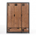 Armoire Alexy à 3 portes bicolore 147 cm