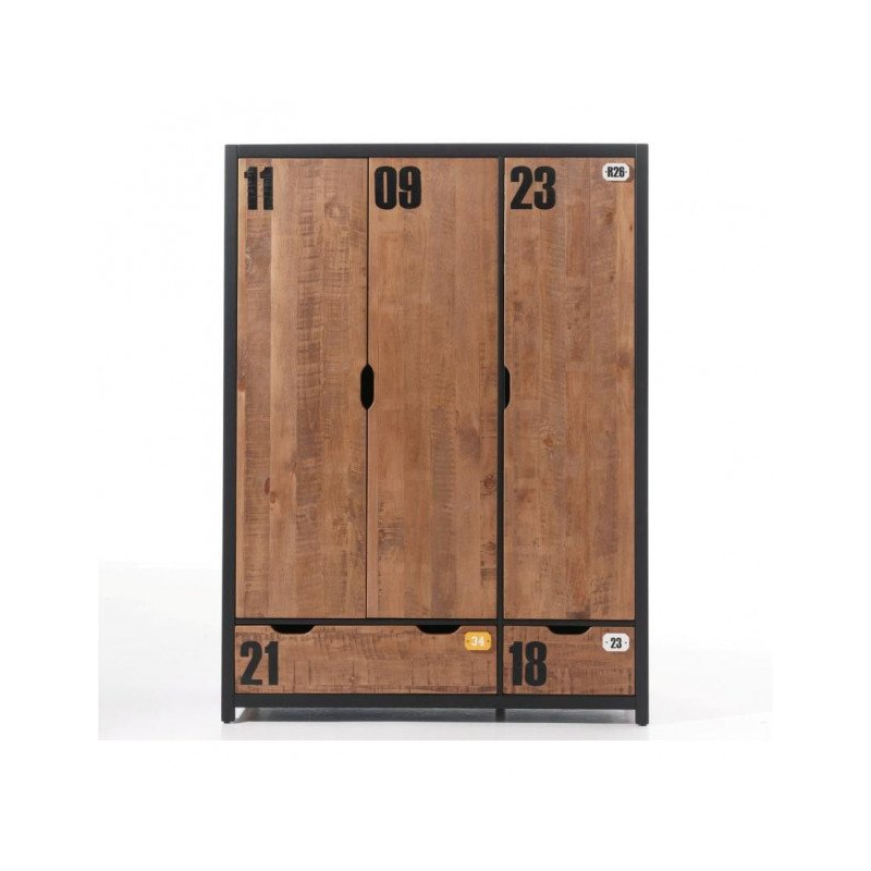 Armoire Alexy à 3 portes bicolore 147 cm