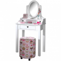 Coiffeuse Adora blanc laqué 136 cm