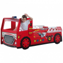 Lit camion de pompier Funny 90x200 cm rouge