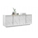 Buffet contemporain 180 cm Marbrée Blanche