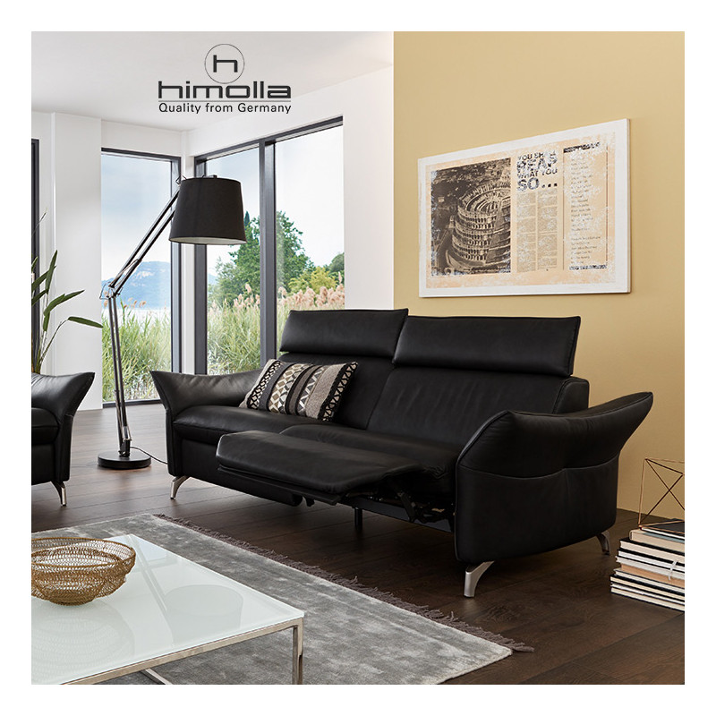 Canapé 3 places 194 cm Planopoly Motion 1926 en cuir avec 2 relax manuels de la marque HIMOLLA