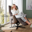 Fauteuil relax électrique 3 moteurs en cuir et tissu S-Lounger 7905 avec fonction cardio de la marque HIMOLLA