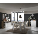 Salle à manger Burga en coloris blanc brillant et pero avec table fixe 180 cm