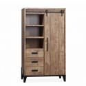 Bar 109 cm Vigo avec 1 porte et 3 tiroirs, en décor Mango