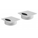 Lot de 2 passe-câbles 1500063 en zamak blanc pour bureau et table de travail