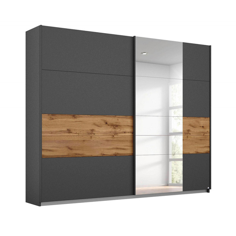 Armoire Boston 226 cm en décor chêne Artisan avec 2 portes coulissantes