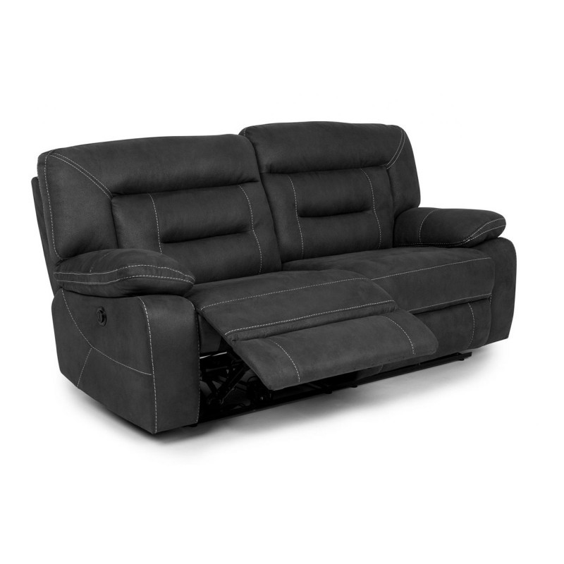 Canapé 3 places en tissu 204 cm OPORTO avec 2 relax électriques