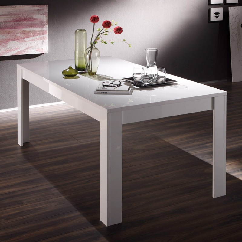 Table de salle à manger 180 cm BURGA blanc brillant