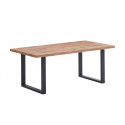 Table de salle à manger SORELLA ELIOTT en 190 cm ou 220 cm avec pieds U en métal