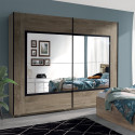 Armoire 244 cm JADE en décor chêne colonial avec 2 portes coulissantes
