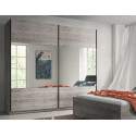 Armoire 225 cm MANON en décor chêne chateau avec 2 portes coulissantes