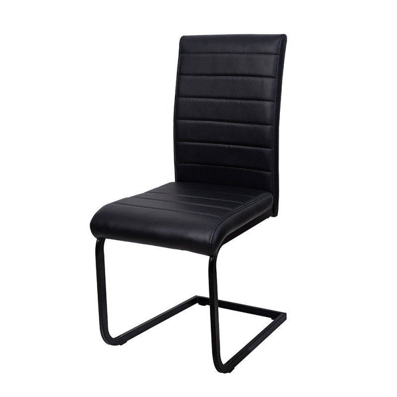 Chaise de salle à manger DIEGO en PU noir