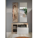 Ensemble de meubles pour entrée BURGA en blanc brillant et décor pero