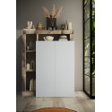 Armoire a chaussures BURGA en blanc brillant et décor pero