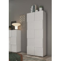 Armoire d'entrée DAMIEN en blanc brillant avec 2 portes