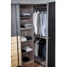Armoire en angle KENORA en décor gris mat et chene artisan