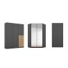 Armoire en angle KENORA en décor gris mat et chene artisan