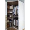 Armoire en angle KENORA en décor blanc mat et chene artisan
