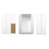 Armoire en angle KENORA en décor blanc mat et chene artisan